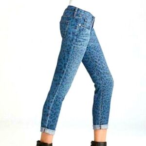 Rebecca Taylor leopard print blue jeans